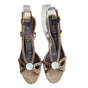 Loewe Suede Strappy Heels(37.5 EUR)
